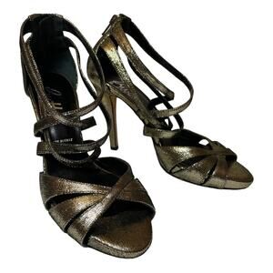 Butter Gold Strappy Open Toe 4” Heels 7 Evening Formal